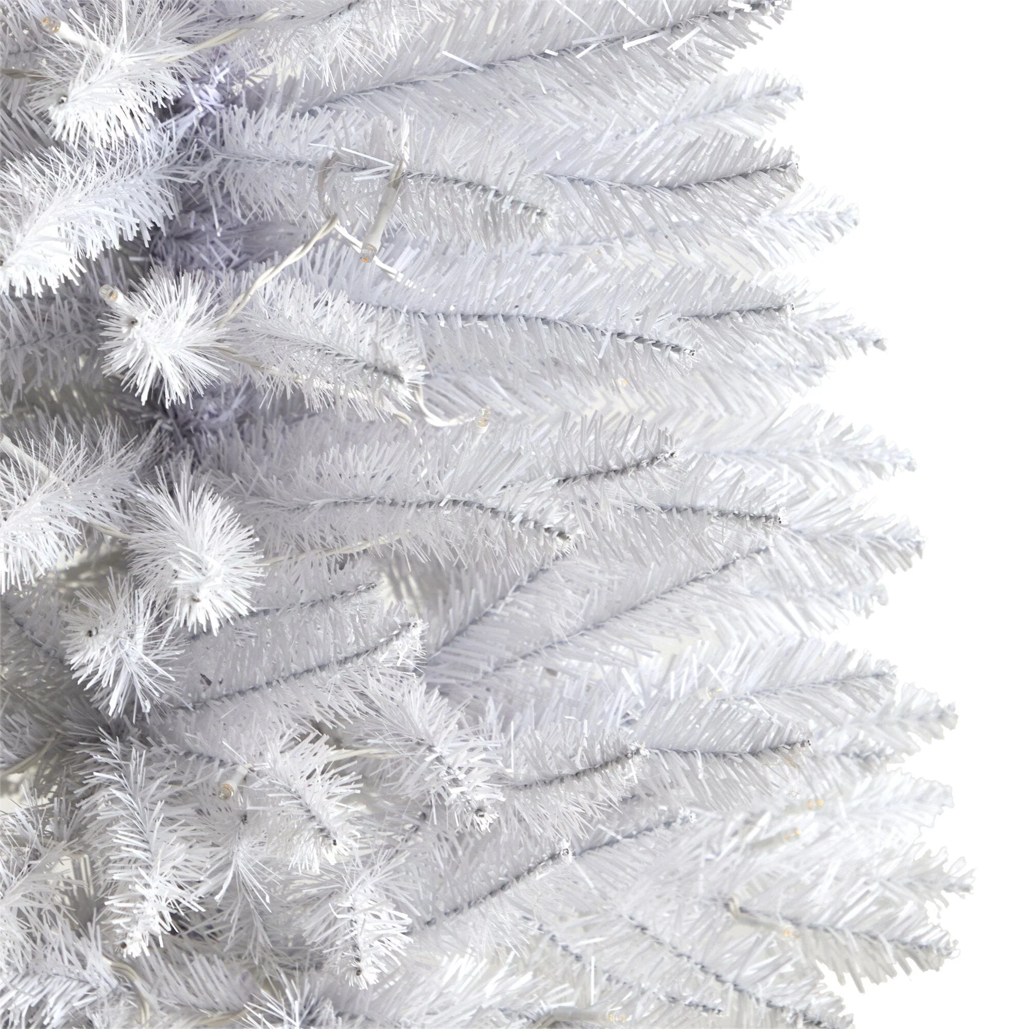 3’ Slim White Artificial Christmas Tree with LED Lights - Image 7