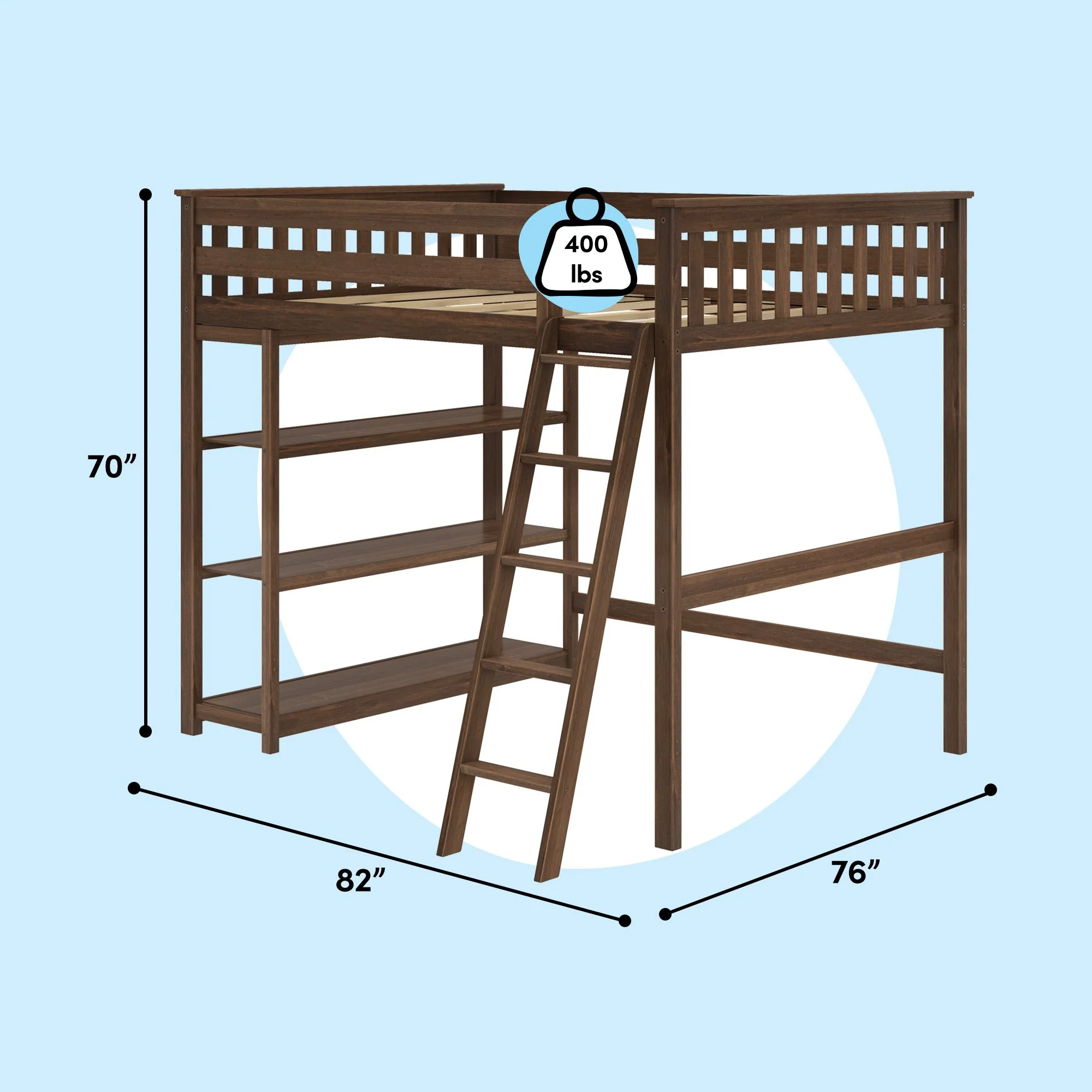 Full Loft Bed With Bookcase - Image 30