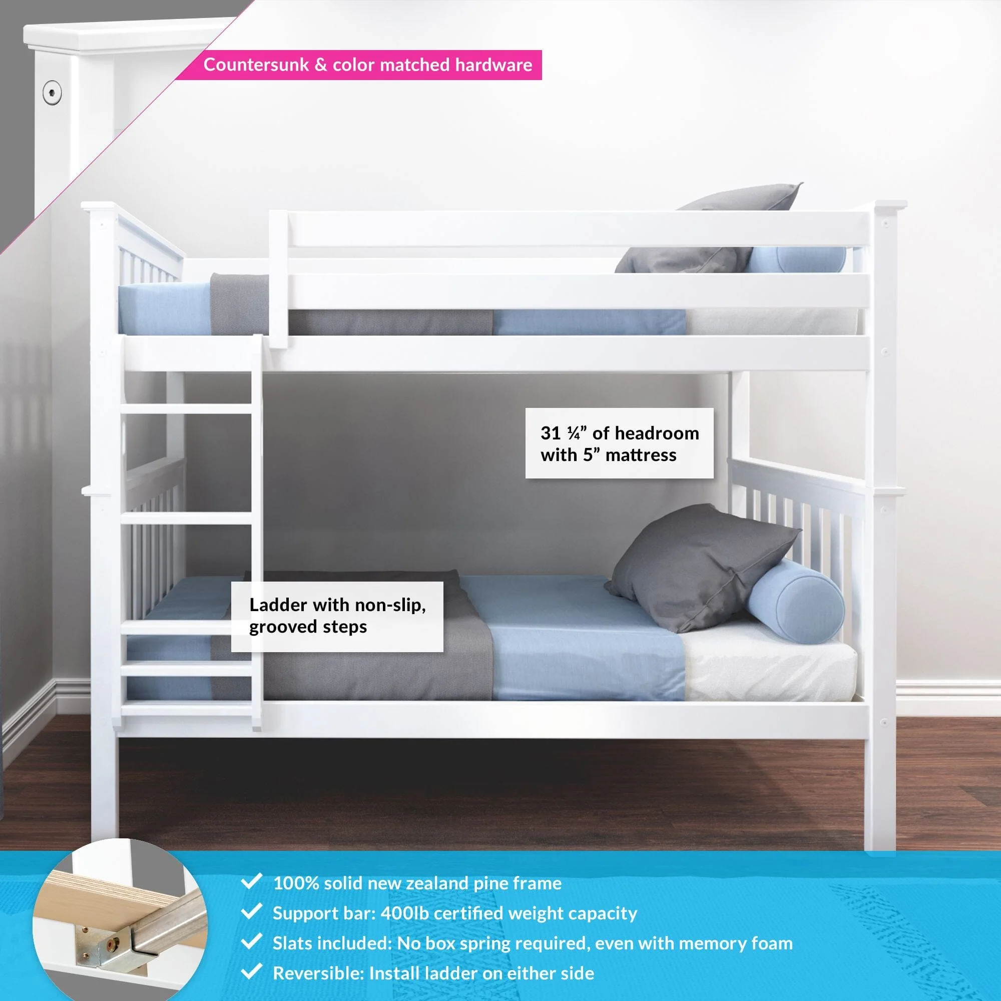 Twin Over Twin Bunk Bed - Image 6