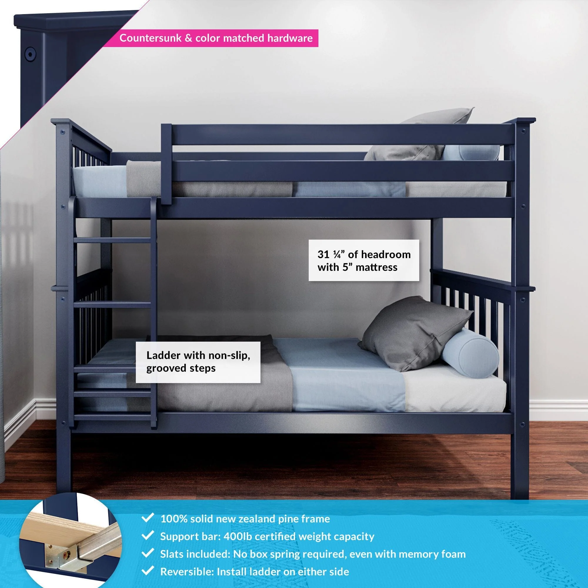 Twin Over Twin Bunk Bed - Image 8