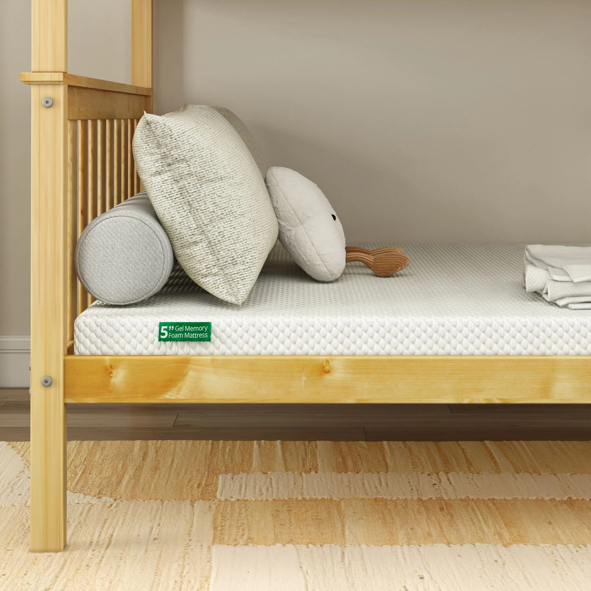 2 x 5" Memory Foam Mattress and Cover, Twin/Full - Image 2