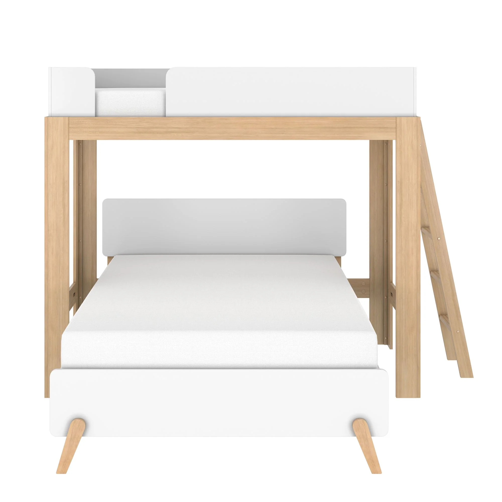 Mid-Century Modern Twin Over Full L-Shaped Bunk Bed - Image 18