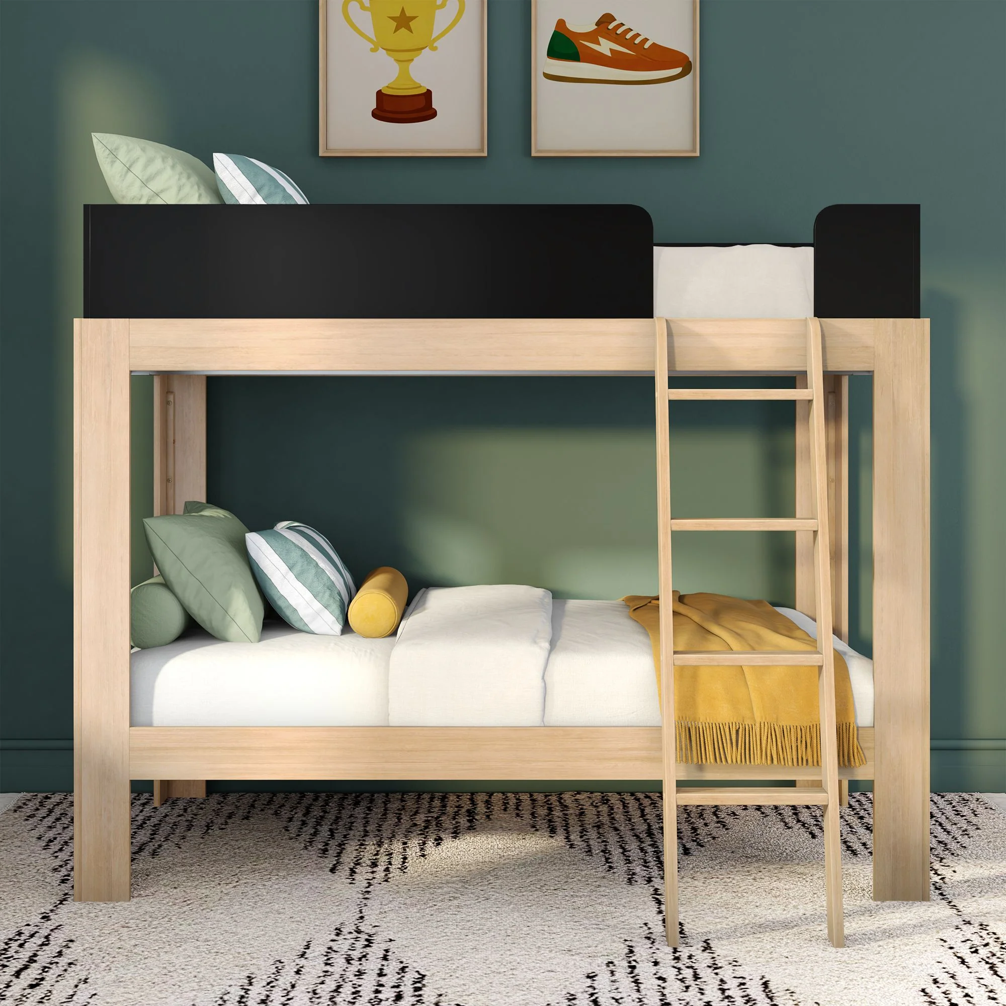 Mid-Century Modern Twin Over Twin Bunk Bed - Image 9