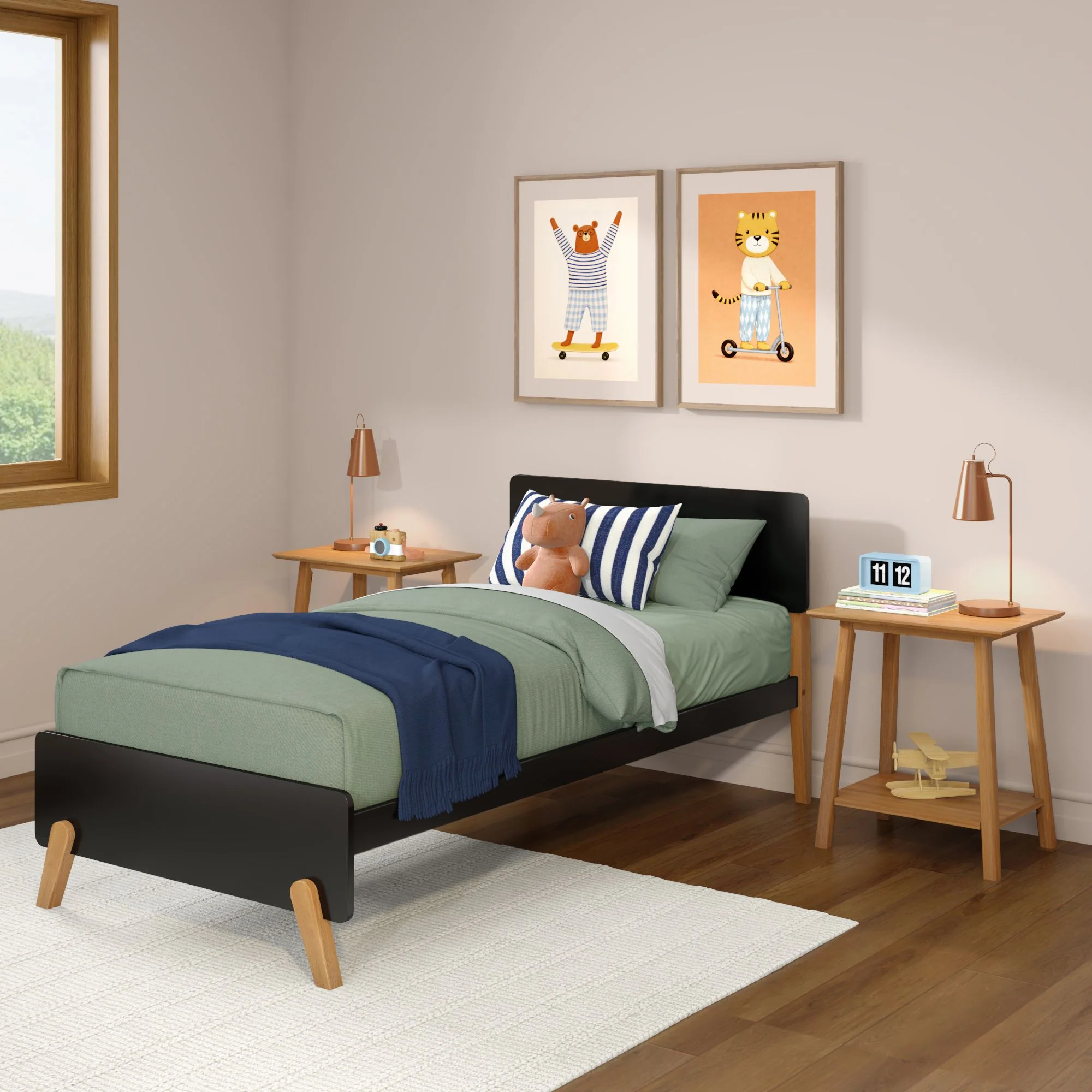 Mid-Century Modern Twin Bed - Image 5