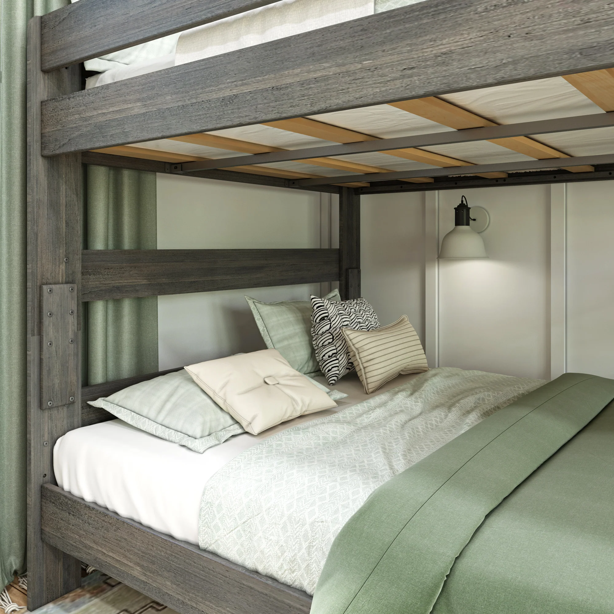 Modern Farmhouse Queen Over Queen Bunk Bed - Image 6