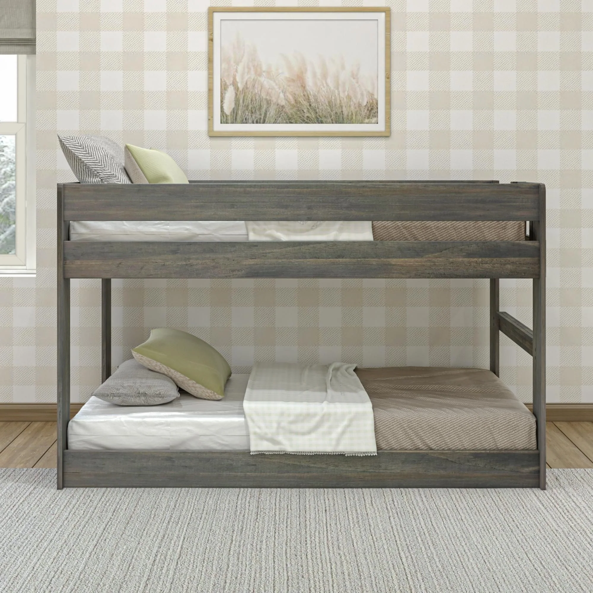 Modern Farmhouse Twin Over Twin Low Bunk Bed - Image 6