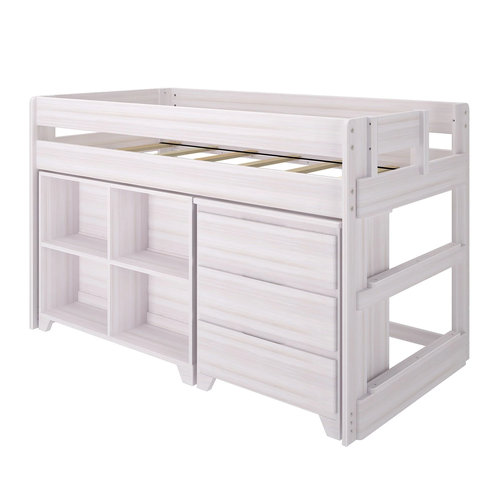 Modern Farmhouse Twin Low Loft Bed With Storage - Image 6