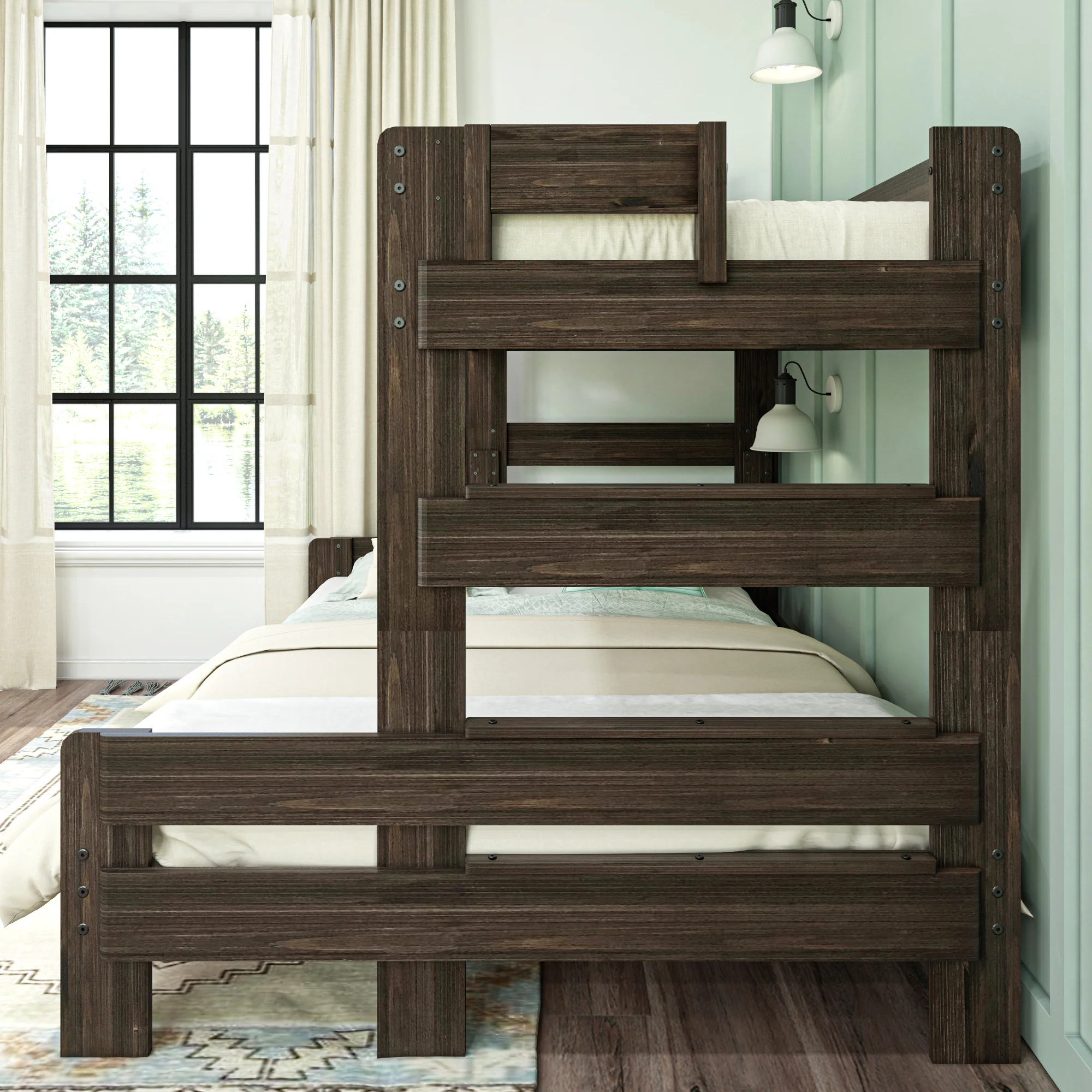 Modern Farmhouse Twin XL Over Queen Bunk Bed - Image 19