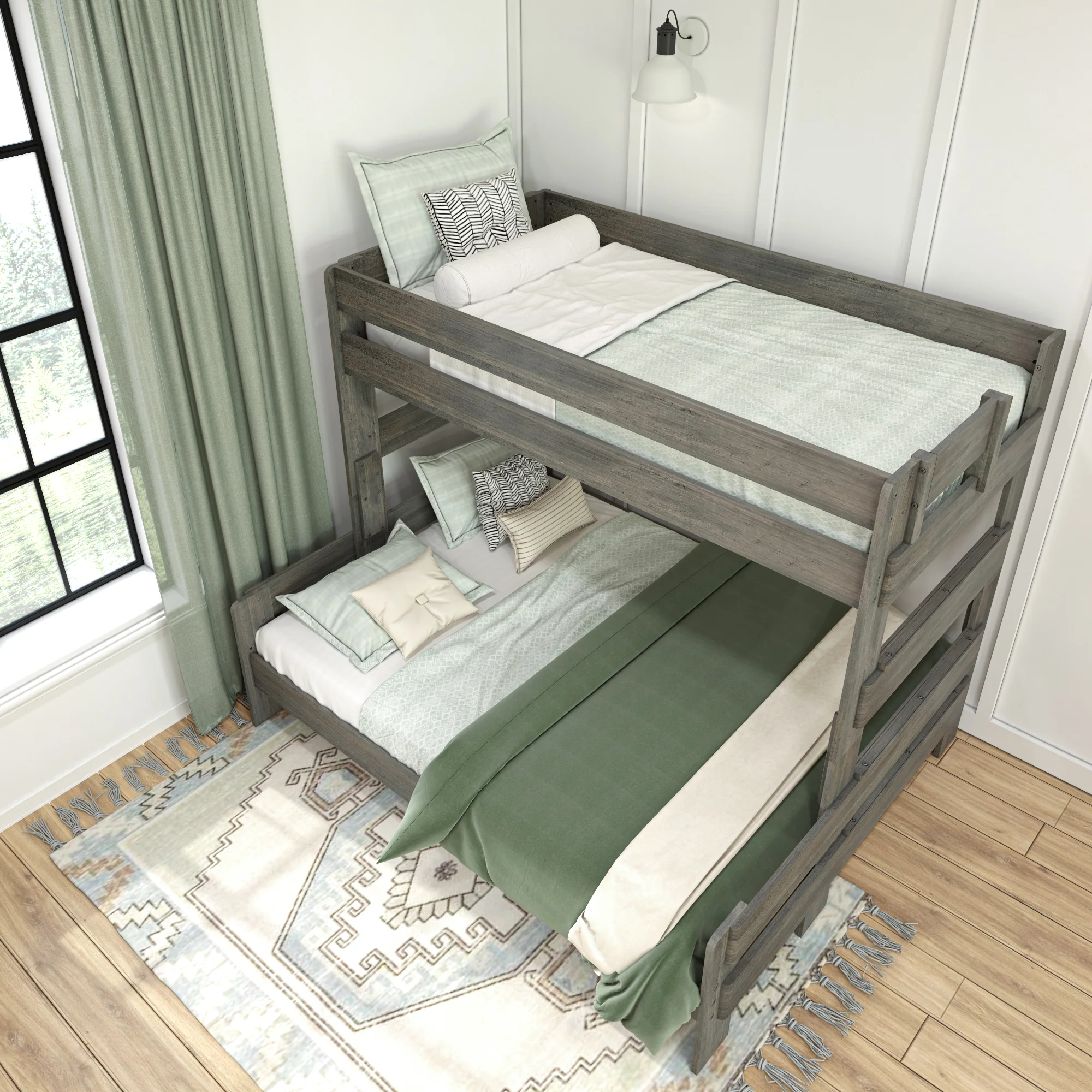 Modern Farmhouse Twin XL Over Queen Bunk Bed - Image 22