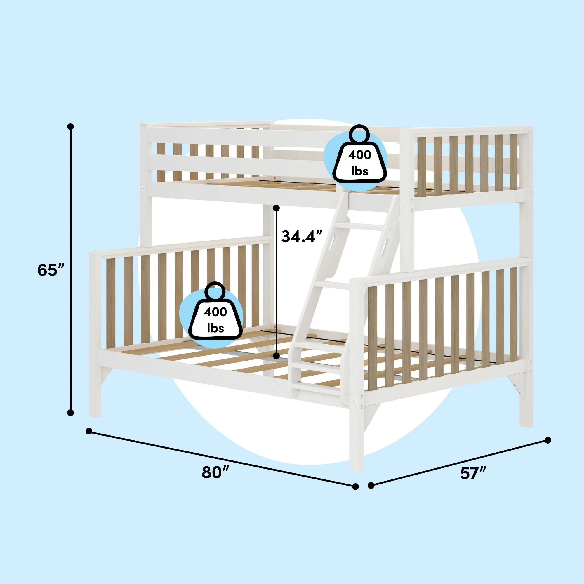 Scandinavian Twin Over Full Bunk Bed - Image 26