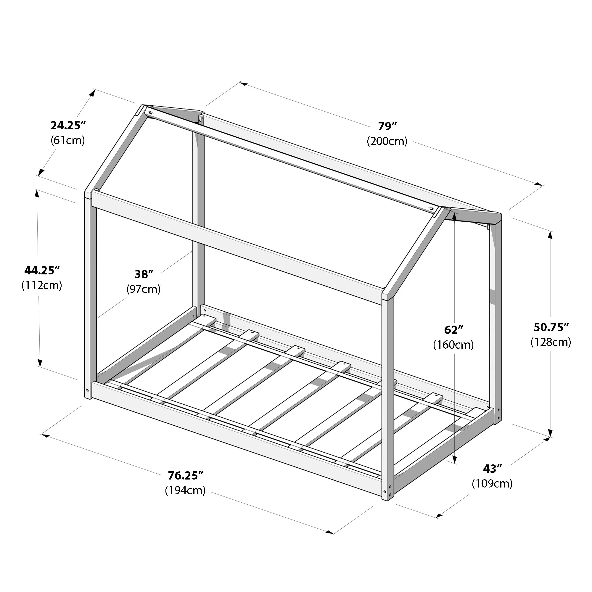 Twin House Bed With Floating Headboard - Image 88