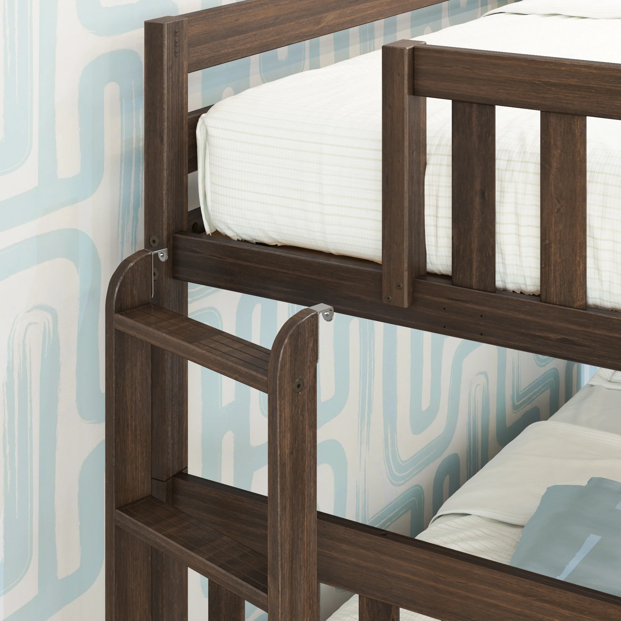 Twin Over Full Bunk Bed With Storage Drawers & Ladder on End - Image 19
