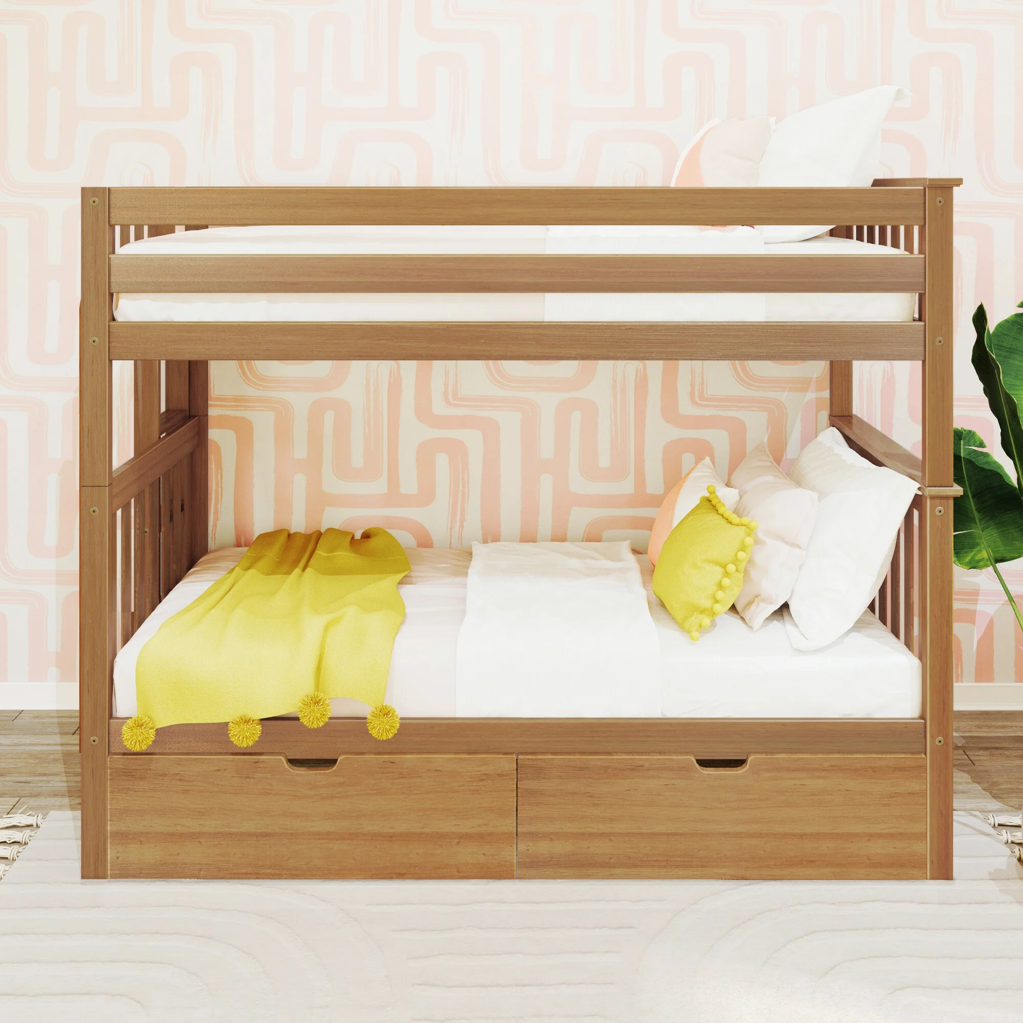 Twin Over Twin Bunk Bed With Storage Drawers & Ladder on End - Image 6