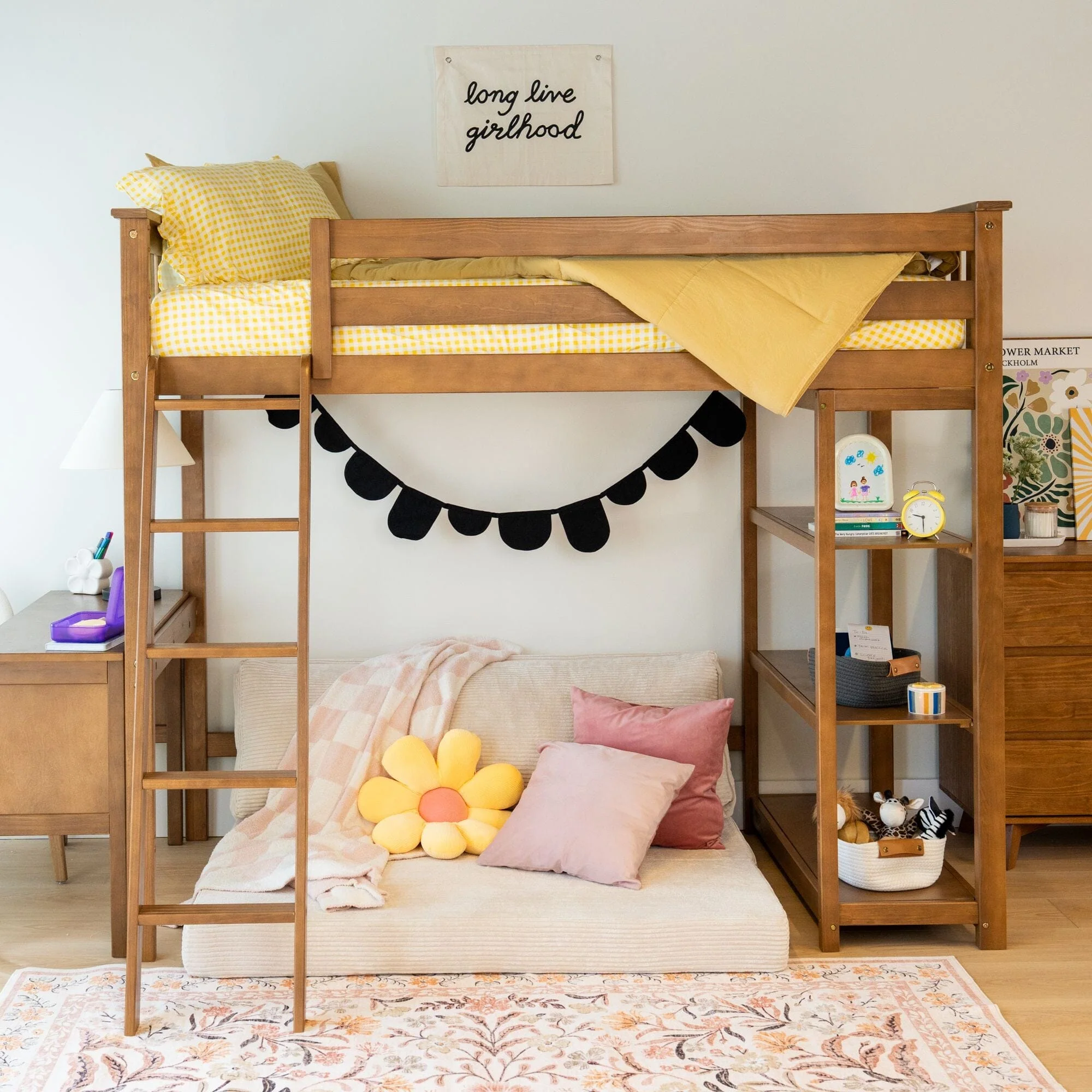 Twin Loft Bed With Bookcase & Desk - Image 8