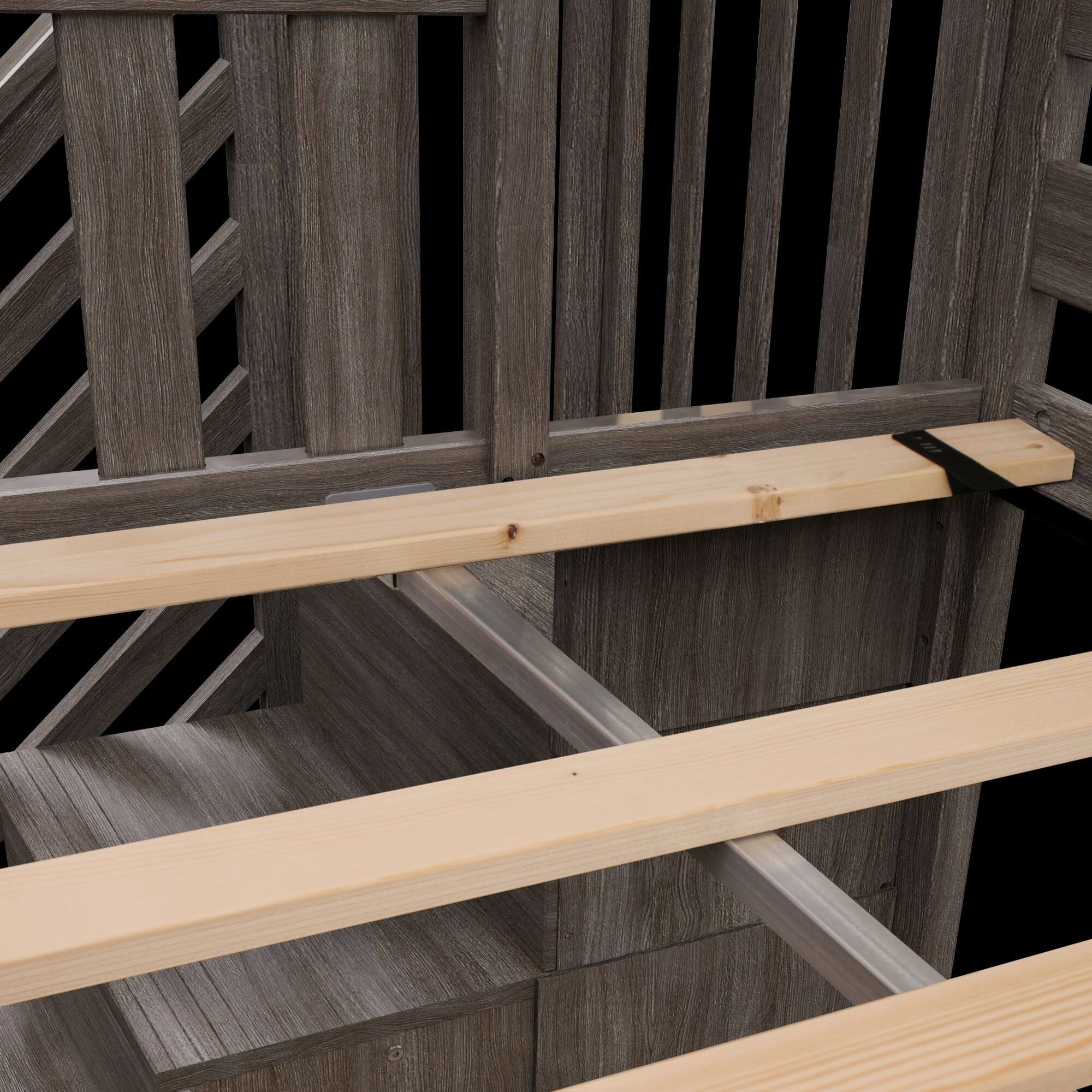 Twin-Size Low Loft with Stairs + Curtain - Image 34