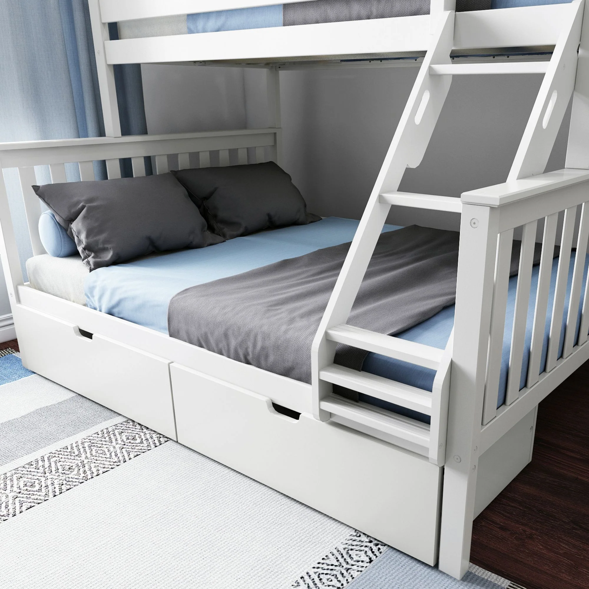 Twin XL Over Queen Bunk Bed With Storage Drawers - Image 7